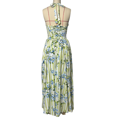 Floral Print Halter Neck Dress