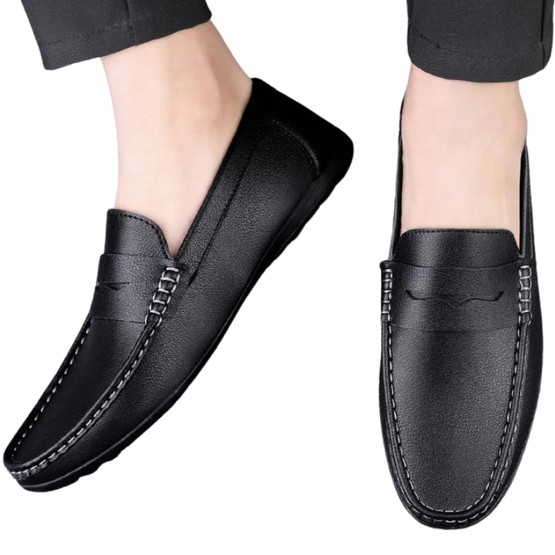 Trendy Casual Flat Men’s Summer Leather Driving Loafers