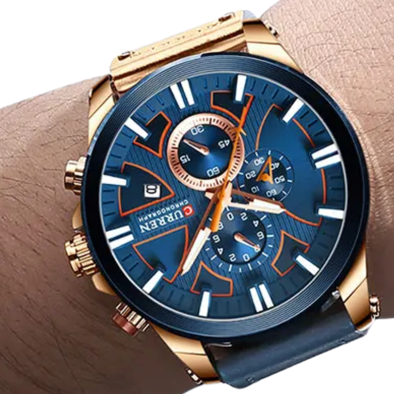 CURREN Men's Waterproof Military Quartz Watch with Date Display