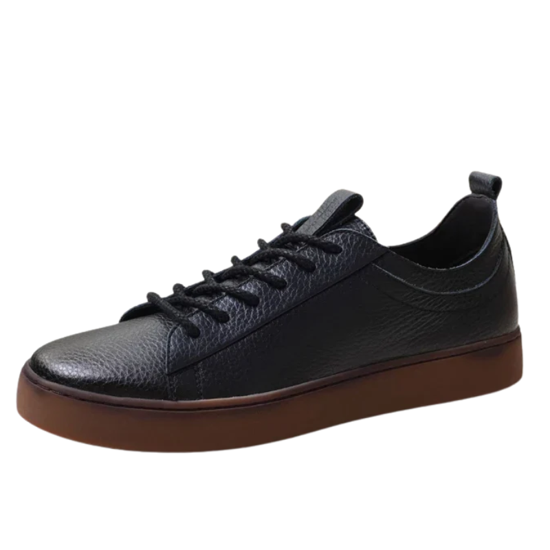 Autumn Men's Genuine Leather Lace-Up Skate Shoes with Thick Sole