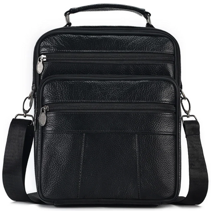 Sling Satchel Men's Genuine Leather Crossbody Bag for iPad,