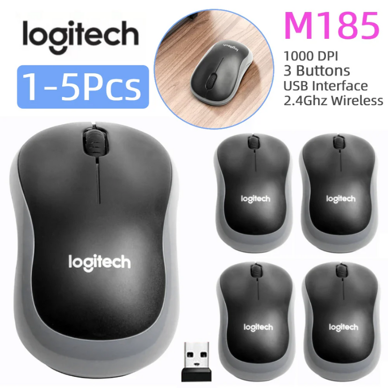 Logitech M185 Wireless Mouse 2.4GHz Silent 1000DPI for PC/Laptop