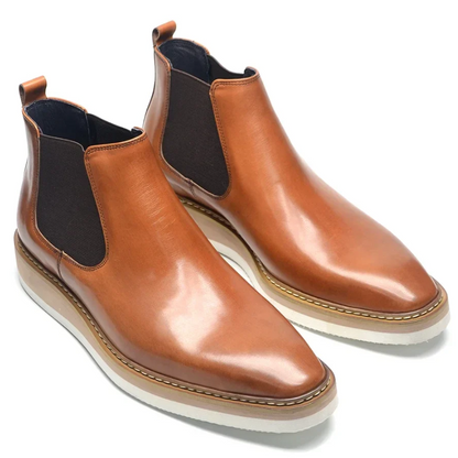 Men’s British Leather Slip-On High Top Chelsea Boots