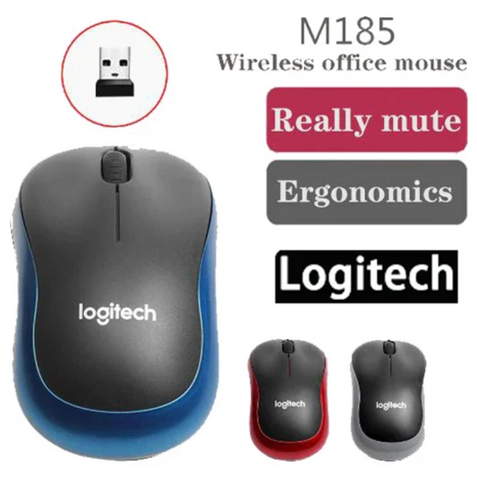 Logitech M185 Wireless Mouse 2.4GHz USB Optical for Mac/Windows