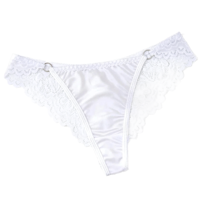 Breathable Lace Satin Low-Rise Briefs with Delicate Straps