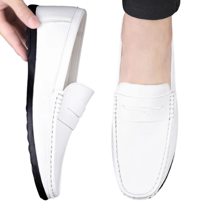 Trendy Casual Flat Men’s Summer Leather Driving Loafers