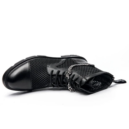 Stylish Casual Dress Men's Summer Mesh Lace-Up Boots