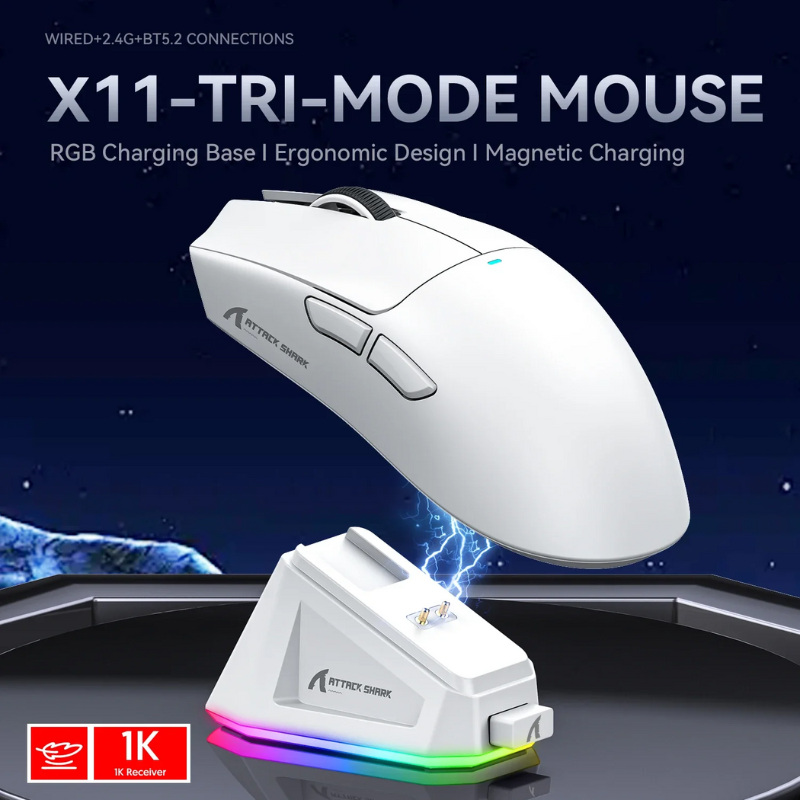 ATTACK SHARK X11 RGB Wireless Gaming Mouse, 22K DPI, PAW3311 Sensor