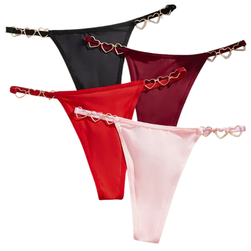 Women’s Low Rise Heart G-String Thong Cotton T-Back Panties