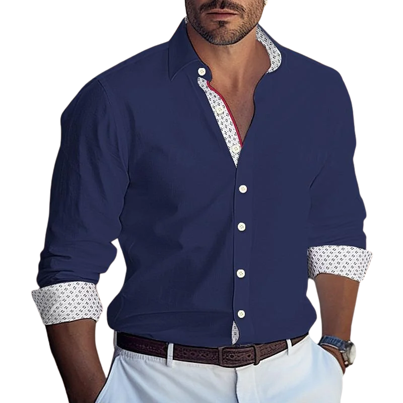 Long Sleeve Button-Down Men’s Wrinkle-Resistant Formal Shirt