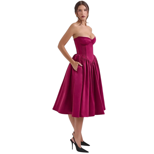 Womens Backless Tube Top Dress