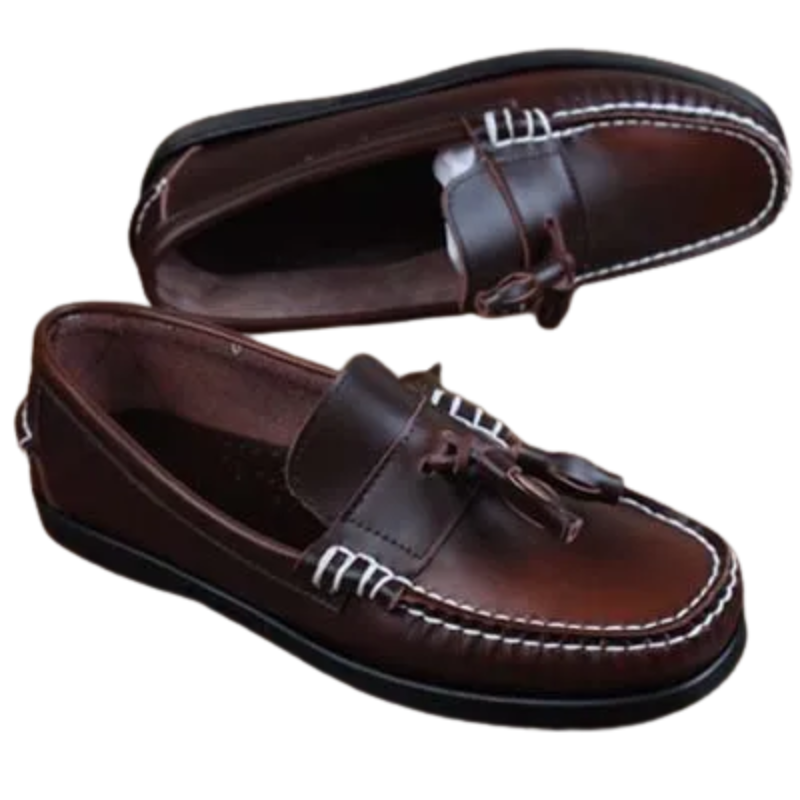 Round Toe Business Men’s Italian Soft Leather Loafers