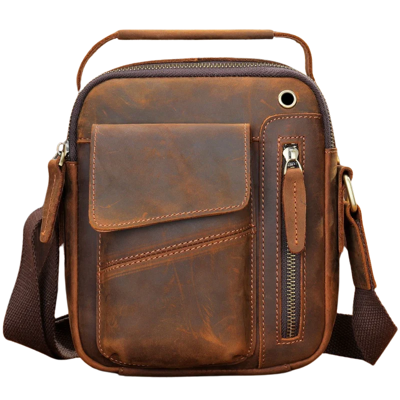 New Casual Cow Leather Shoulder Crossbody Bag For Men