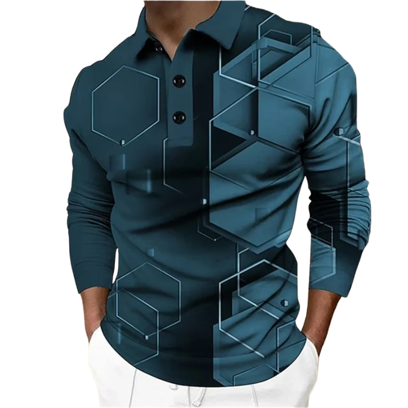 Men’s Polo Spring and Autumn Plus Size Plaid Casual Lapel Shirt