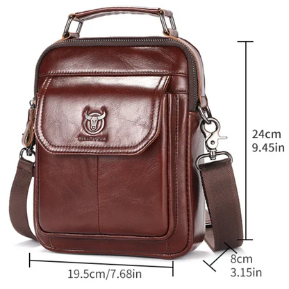 Retro Cowhide Men's Leather Crossbody Bag