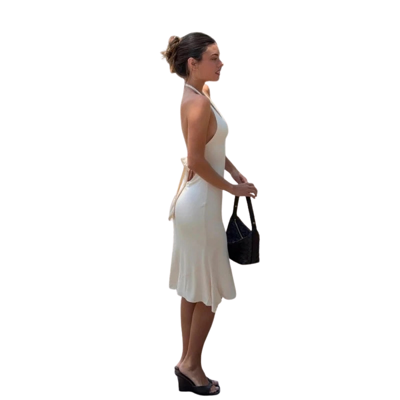 Solid-color dress