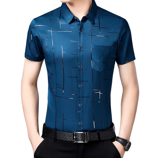 Casual Business Style Men’s Fashion Cotton Short Sleeve Shirt