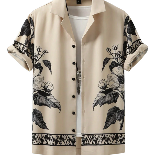Men’s Casual Hawaiian Printed Short Sleeve Vacation Shirt