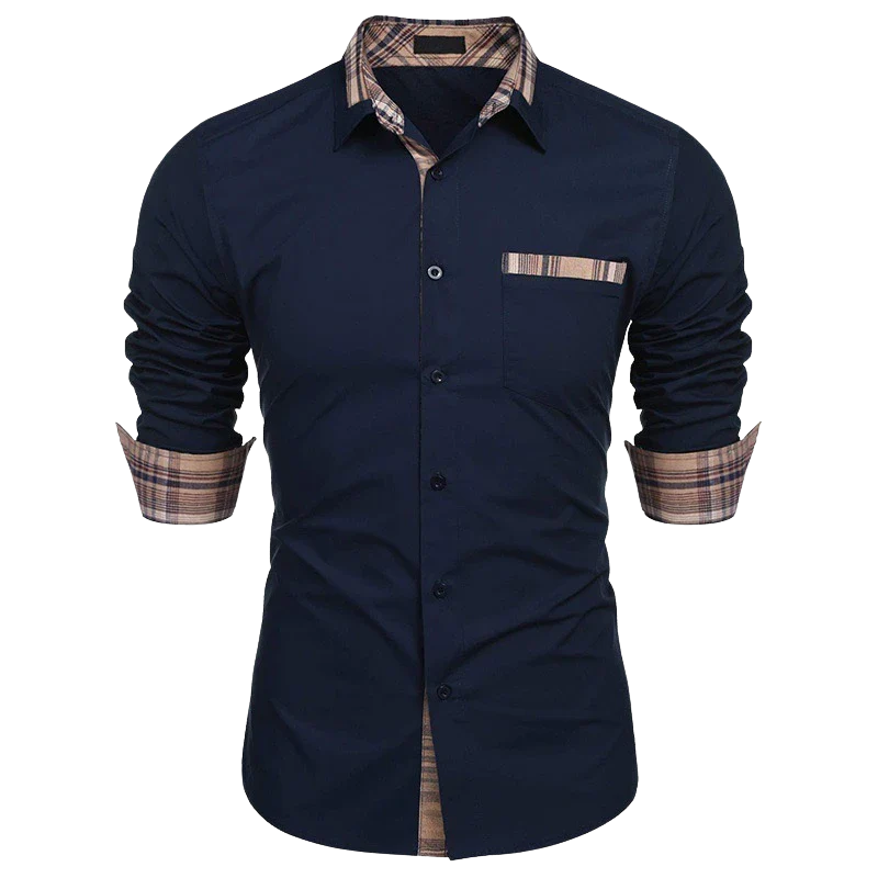 Loose, Soft, Plus-Size Fit Men's Long-Sleeve Office Shirt