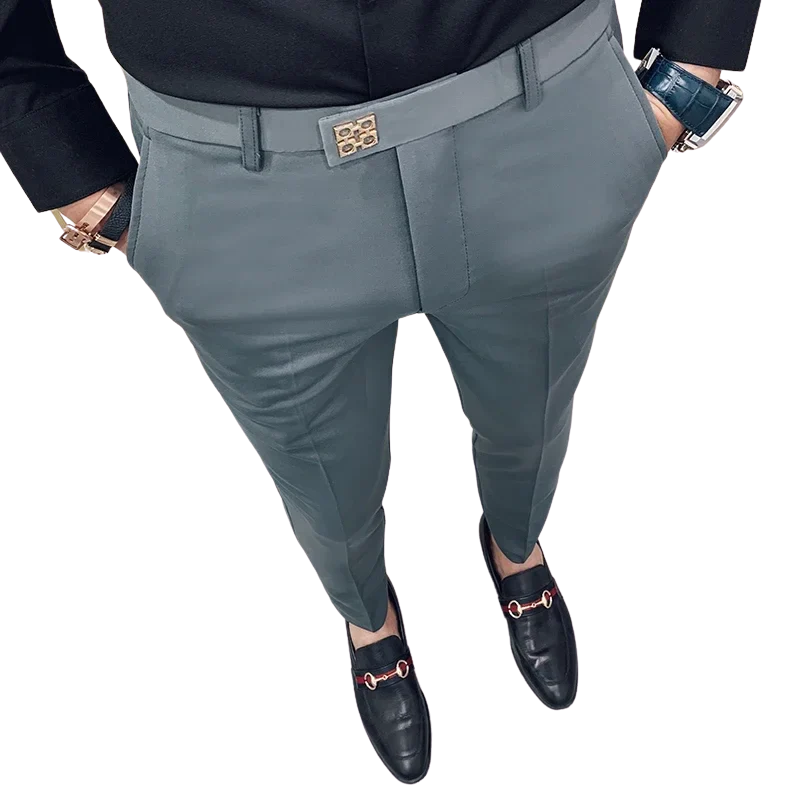 Men's Korean Streetwear Style Slim Fit Dress Pants