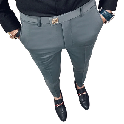 Men's Korean Streetwear Style Slim Fit Dress Pants