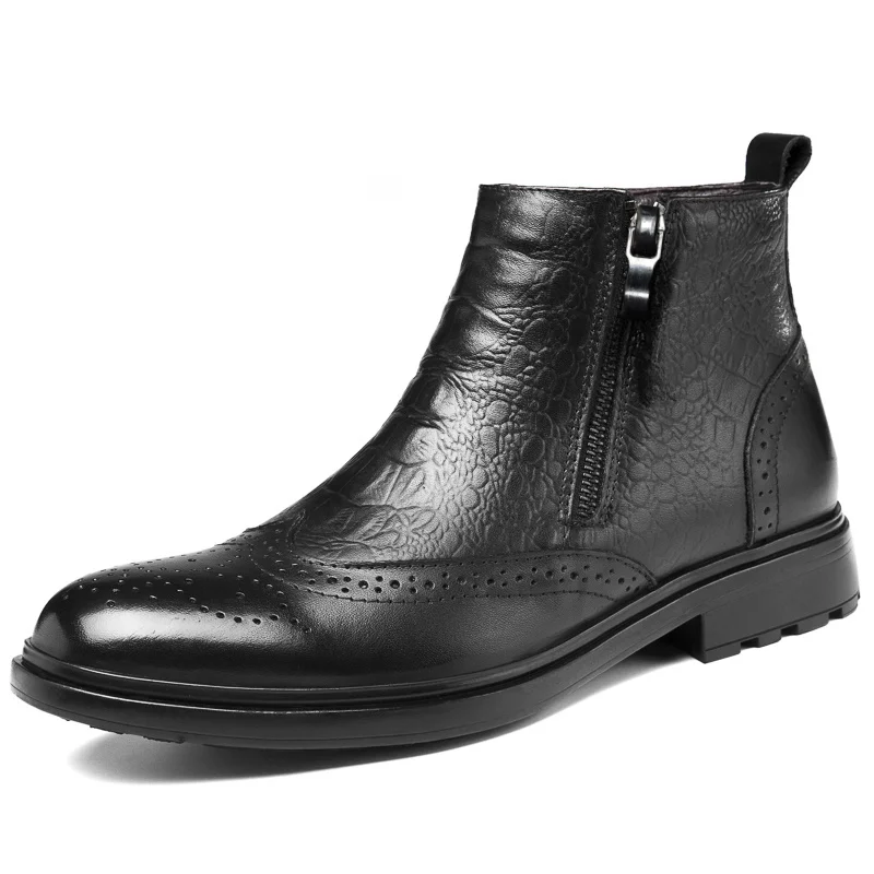 Comfy Casual Street Fashion Men’s Cowhide Chelsea Boots