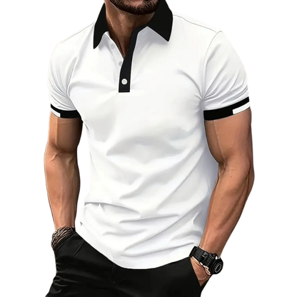 Breathable Casual Business Tee Men’s Summer Solid Polo Shirt