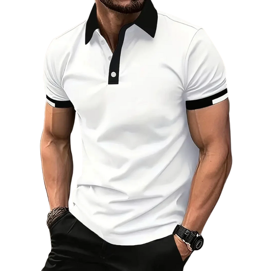 Breathable Casual Business Tee Men’s Summer Solid Polo Shirt