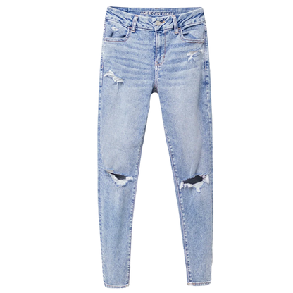 Low-Waist Slim-Fit Distressed Jeans for a Sleek Look