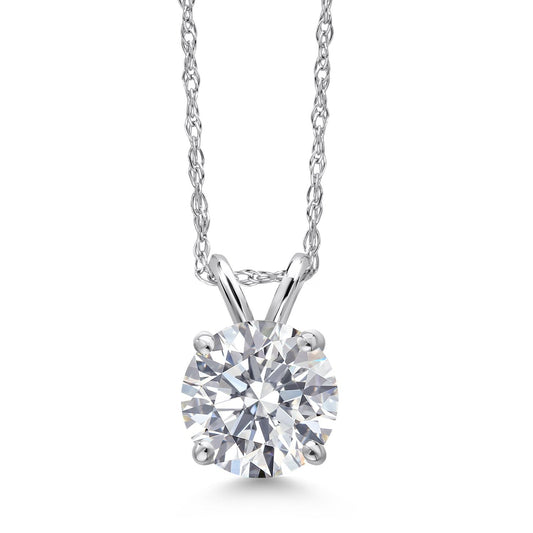1.00 CTW Lab-Grown Round Diamond Solitaire Pendant in Solid 14K Gold – F Color, VS Clarity, AGI Certified