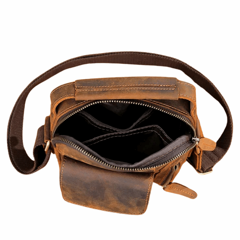 Large Capacity Crossbody Men's Casual Cow Leather Shoulder Bag