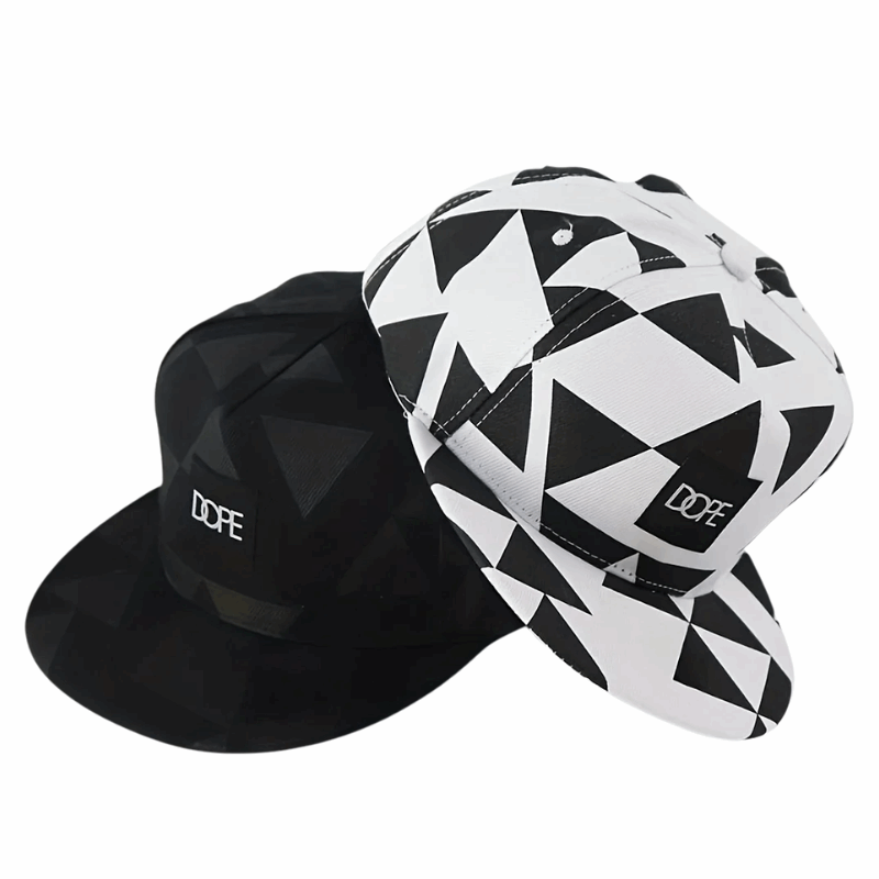 Urban Triangle Print Flat Brim Street Hat