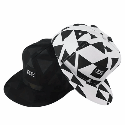 Urban Triangle Print Flat Brim Street Hat