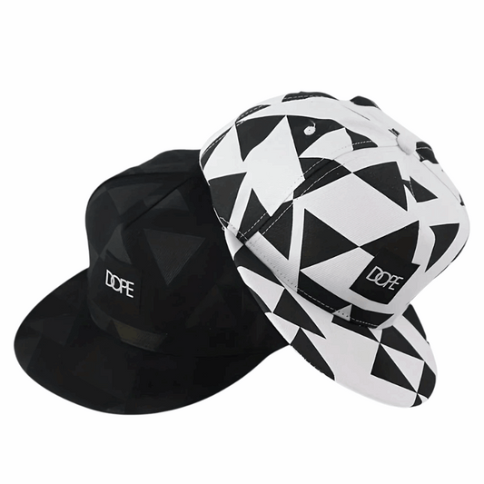 Urban Triangle Print Flat Brim Street Hat