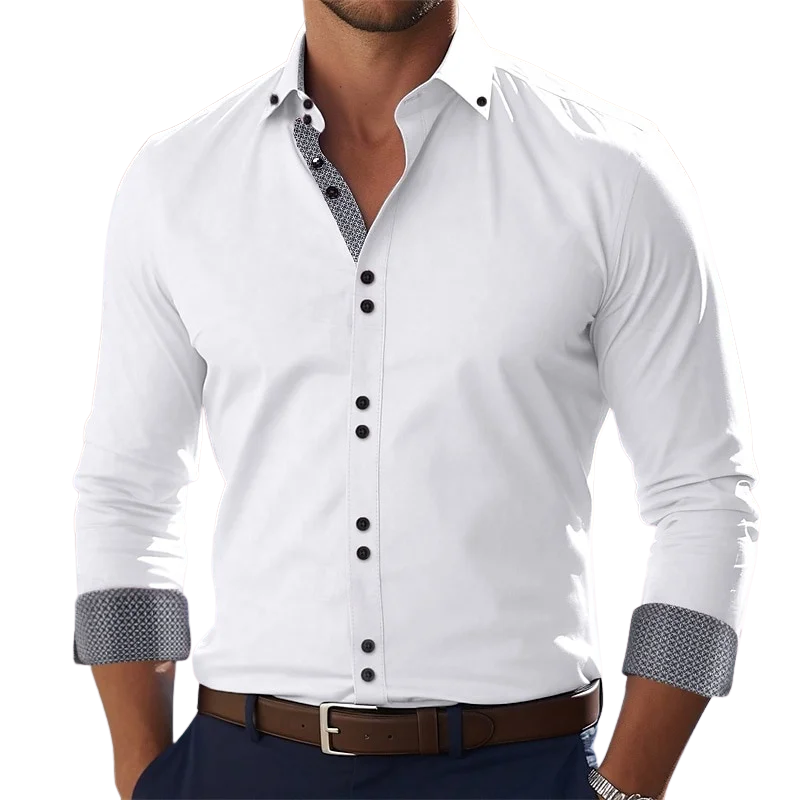 Long Sleeve Wedding Top Men’s Wrinkle-Resistant Formal Shirt