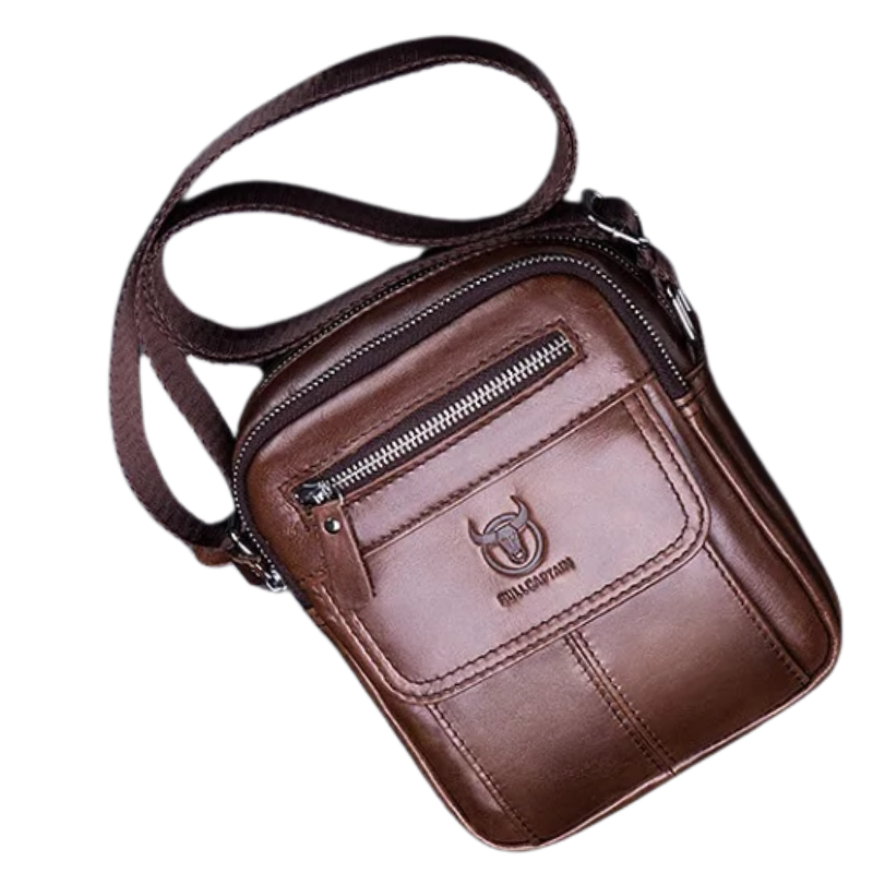 Korean Style Genuine Leather Men's Crossbody Messenger Bag