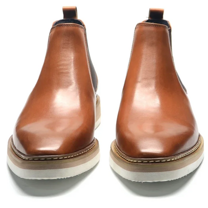 Men’s British Leather Slip-On High Top Chelsea Boots