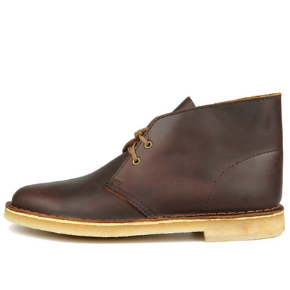 Men's Crazy Horse Leather Desert Boots with Rubber Sole