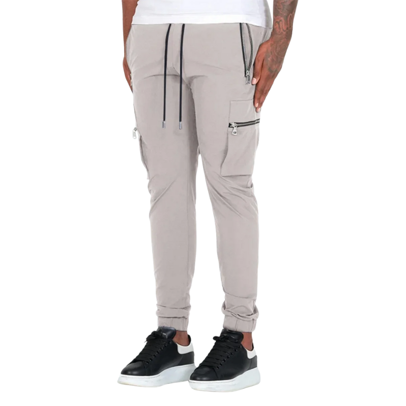 Slim Fit, All-Season Men's Mid-Waist Casual Sport Trousers