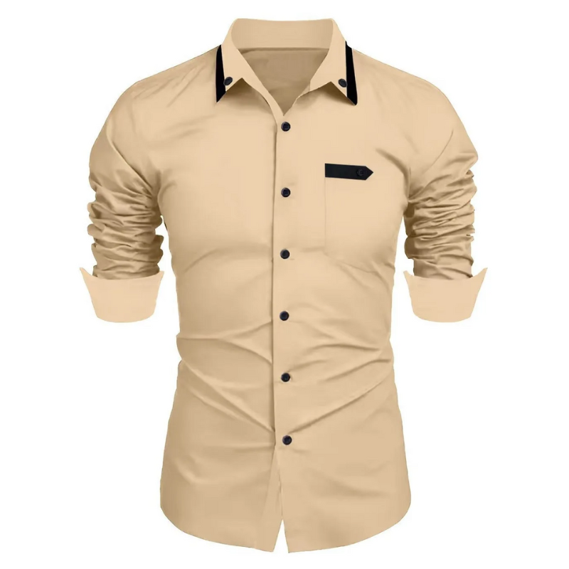 Casual & Work Long Sleeve Men’s Slim Fit Lapel Cardigan Shirt