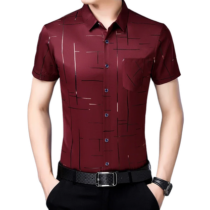 Casual Business Style Men’s Fashion Cotton Short Sleeve Shirt