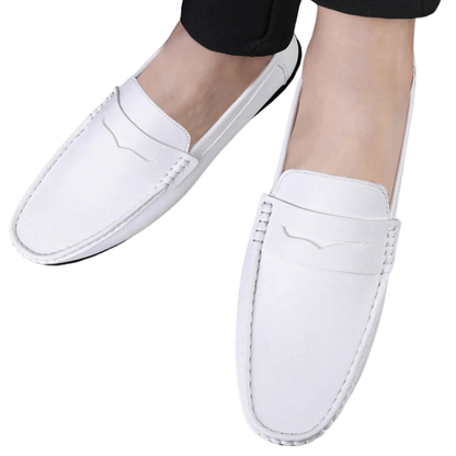 Trendy Casual Flat Men’s Summer Leather Driving Loafers
