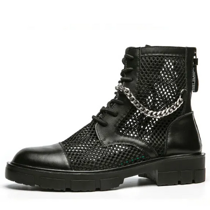 Stylish Casual Dress Men's Summer Mesh Lace-Up Boots