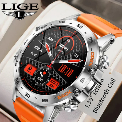 LIGE 1.39" Bluetooth Smartwatch Men Sport Fitness Heart Monitor