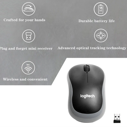 Logitech M185 Wireless Mouse 2.4GHz USB Optical for Mac/Windows