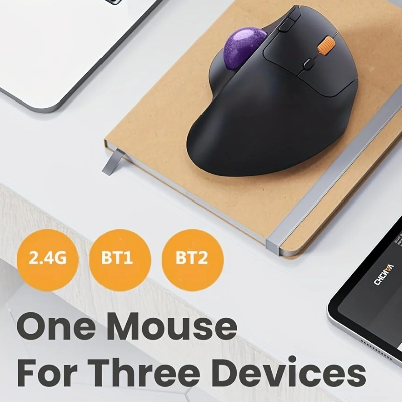 Ergonomic, Rechargeable, Multi-OS ProtoArc EM04 BT Trackball Mouse