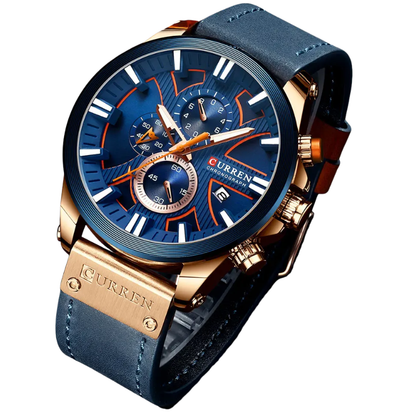 CURREN Men's Waterproof Military Quartz Watch with Date Display