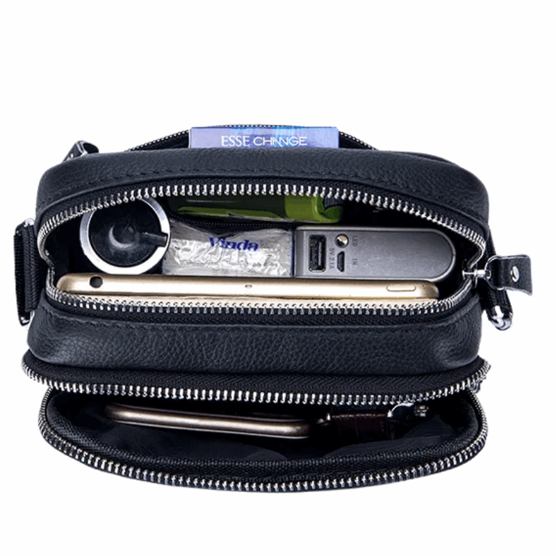 Korean Style Genuine Leather Men's Crossbody Messenger Bag