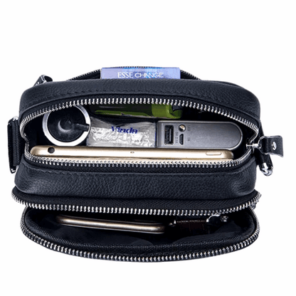 Korean Style Genuine Leather Men's Crossbody Messenger Bag