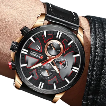 CURREN Men's Waterproof Military Quartz Watch with Date Display